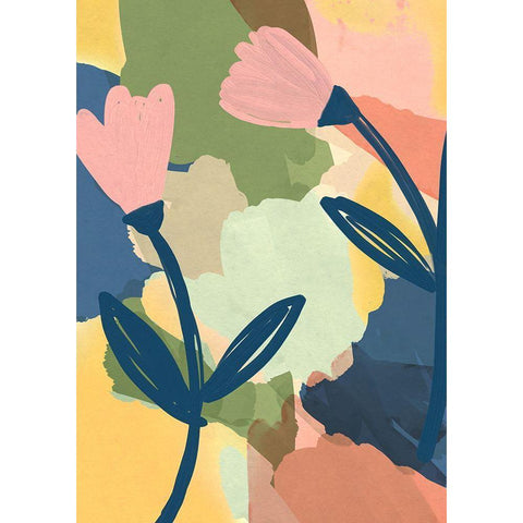 Retro Spring White Modern Wood Framed Art Print by Haase, Andrea