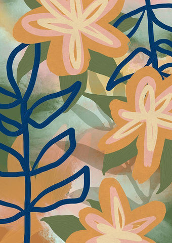 Flower Park Black Ornate Wood Framed Art Print with Double Matting by Haase, Andrea