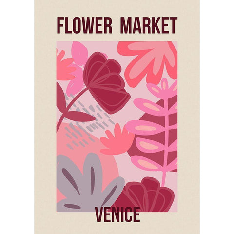 Flower Market Venice White Modern Wood Framed Art Print by Haase, Andrea