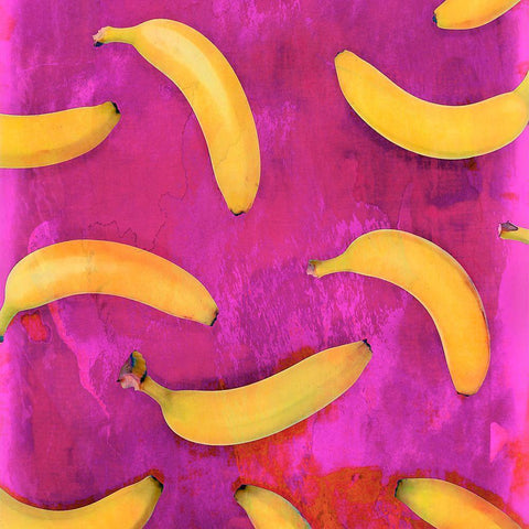 Banana Vibe White Modern Wood Framed Art Print by Haase, Andrea