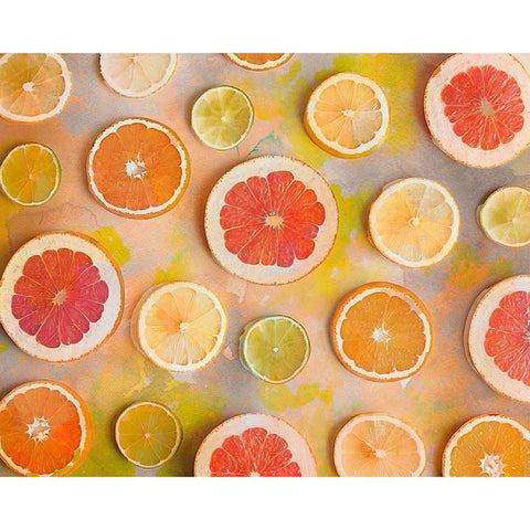 Citrus Fun White Modern Wood Framed Art Print by Haase, Andrea