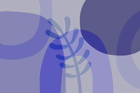 Pretty Periwinkle Black Ornate Wood Framed Art Print with Double Matting by Haase, Andrea