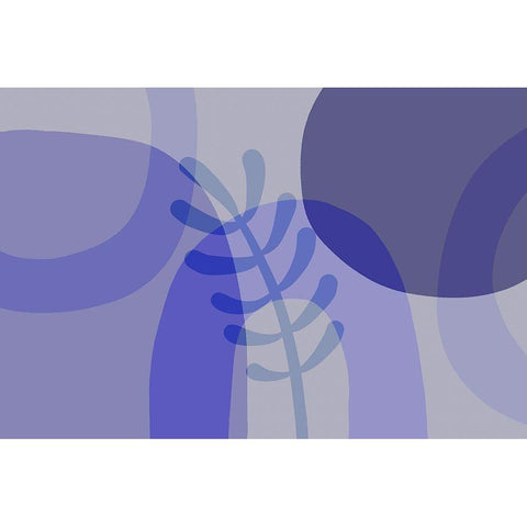 Pretty Periwinkle Black Modern Wood Framed Art Print with Double Matting by Haase, Andrea