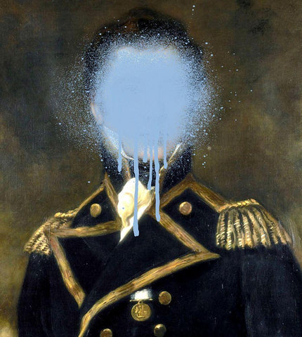 Admiral Who White Modern Wood Framed Art Print with Double Matting by Smith, Karen