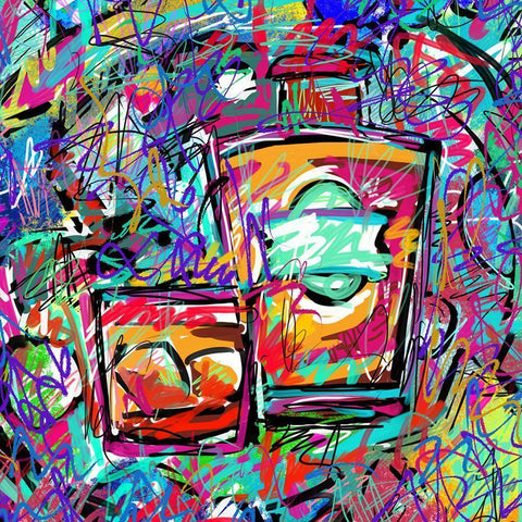 Boozey I Black Modern Wood Framed Art Print with Double Matting by Novak, Rick