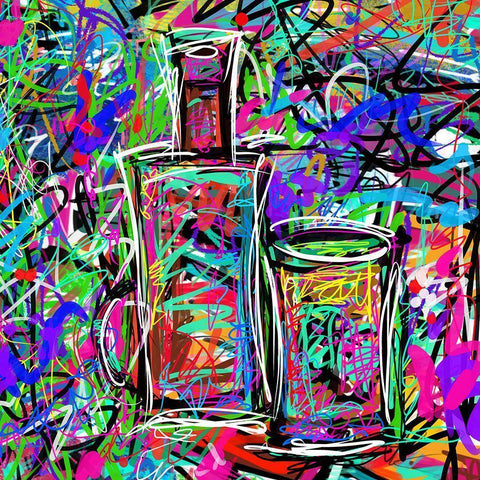 Boozey II White Modern Wood Framed Art Print by Novak, Rick