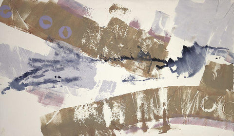 Abstract Blue I Black Ornate Wood Framed Art Print with Double Matting by Eaton, Winnie