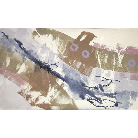 Absract Blue II Black Modern Wood Framed Art Print by Eaton, Winnie