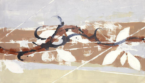 Abstract White Leaf I White Modern Wood Framed Art Print with Double Matting by Eaton, Winnie