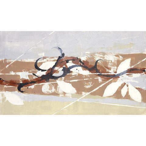 Abstract White Leaf I Black Modern Wood Framed Art Print by Eaton, Winnie