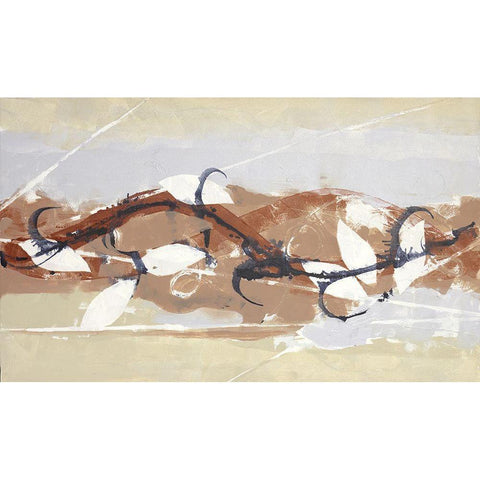 Abstract White Leaf II Black Modern Wood Framed Art Print with Double Matting by Eaton, Winnie