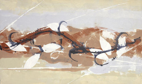 Abstract White Leaf II White Modern Wood Framed Art Print with Double Matting by Eaton, Winnie