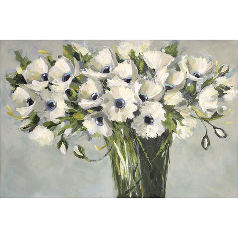 White Poppies White Modern Wood Framed Art Print by Eaton, Winnie
