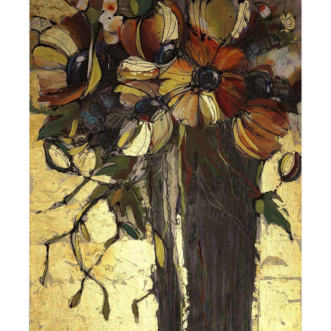 Goldleaf Poppies White Modern Wood Framed Art Print by Eaton, Winnie