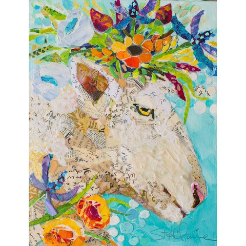 Spring Lamb 17 White Modern Wood Framed Art Print by St Hilaire, Elizabeth