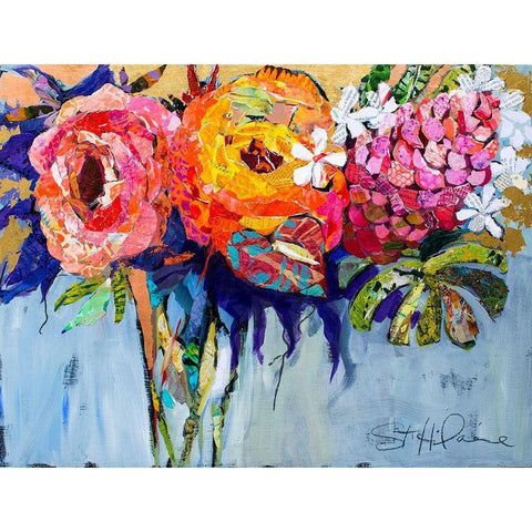 Tropical Blossoms Black Modern Wood Framed Art Print by St Hilaire, Elizabeth