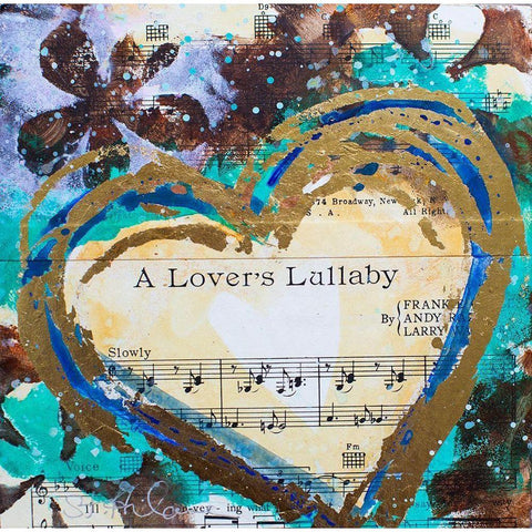 Lovers Lullaby Black Modern Wood Framed Art Print with Double Matting by St Hilaire, Elizabeth