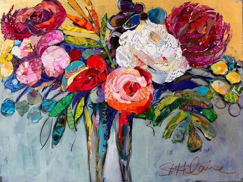 Thinking of You White Modern Wood Framed Art Print with Double Matting by St Hilaire, Elizabeth