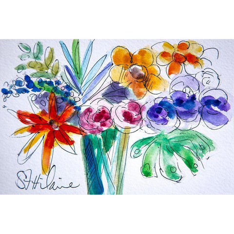 Joy White Modern Wood Framed Art Print by St Hilaire, Elizabeth