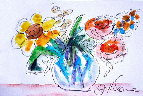 Good Morning White Modern Wood Framed Art Print with Double Matting by St Hilaire, Elizabeth