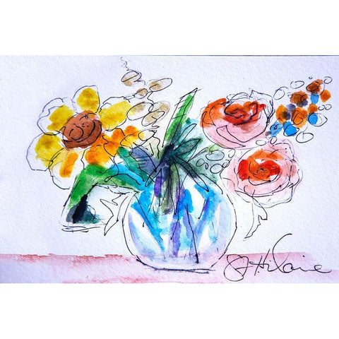 Good Morning Black Modern Wood Framed Art Print with Double Matting by St Hilaire, Elizabeth