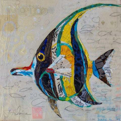 Moorish Idol Black Ornate Wood Framed Art Print with Double Matting by St Hilaire, Elizabeth