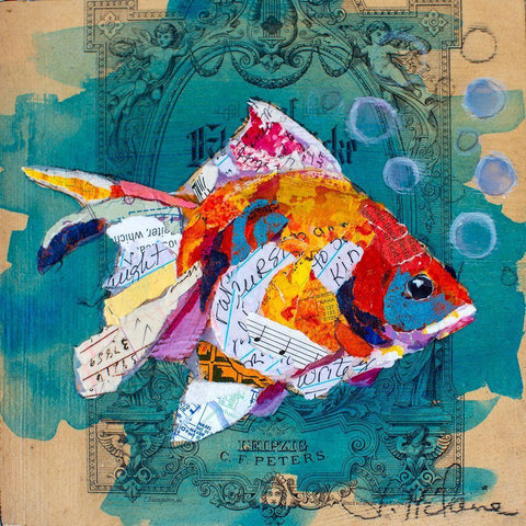 Fan Tail Fantasy Black Ornate Wood Framed Art Print with Double Matting by St Hilaire, Elizabeth