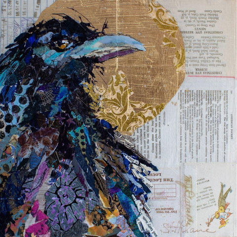 Raven II Black Modern Wood Framed Art Print with Double Matting by St Hilaire, Elizabeth