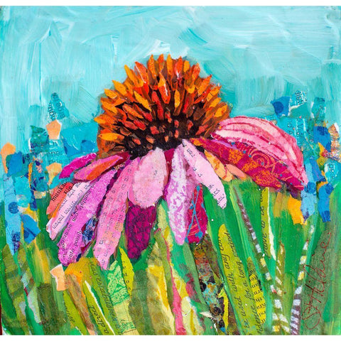 Coneflower White Modern Wood Framed Art Print by St Hilaire, Elizabeth