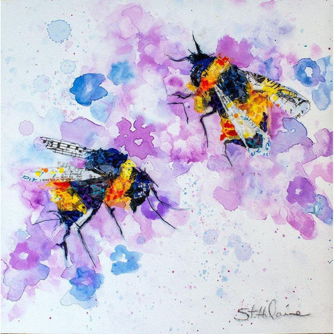 We Are Bees Black Modern Wood Framed Art Print with Double Matting by St Hilaire, Elizabeth