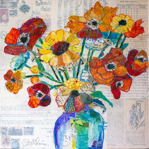 Happiness A White Modern Wood Framed Art Print by St Hilaire, Elizabeth