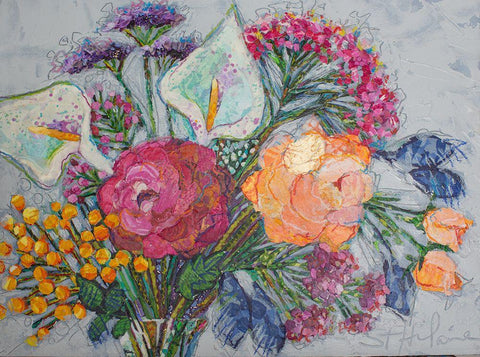 My One Love White Modern Wood Framed Art Print with Double Matting by St Hilaire, Elizabeth