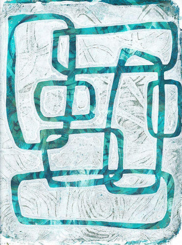 Monoprint I White Modern Wood Framed Art Print with Double Matting by St Hilaire, Elizabeth