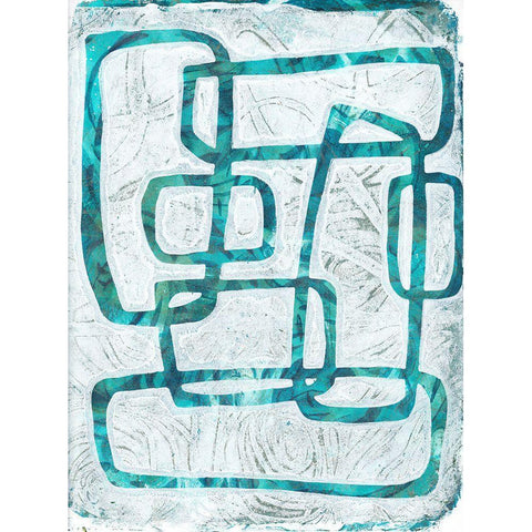 Monoprint I Black Modern Wood Framed Art Print with Double Matting by St Hilaire, Elizabeth