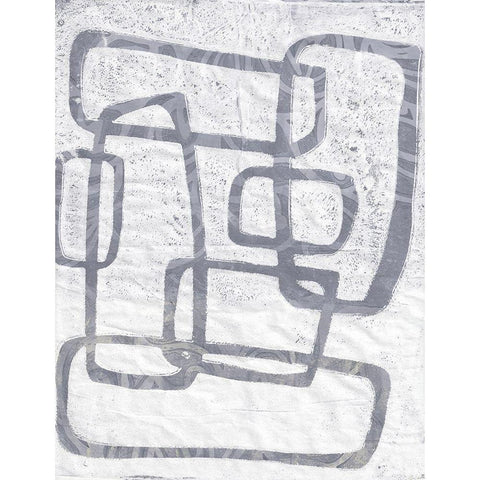 Monoprint III Black Modern Wood Framed Art Print with Double Matting by St Hilaire, Elizabeth