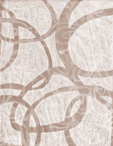 Monoprint V White Modern Wood Framed Art Print with Double Matting by St Hilaire, Elizabeth