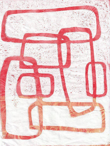 Monoprint VII White Modern Wood Framed Art Print with Double Matting by St Hilaire, Elizabeth