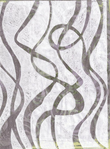 Monoprint VIX White Modern Wood Framed Art Print with Double Matting by St Hilaire, Elizabeth