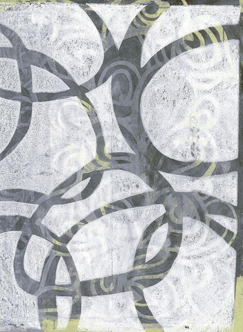 Monoprint XIII Black Ornate Wood Framed Art Print with Double Matting by St Hilaire, Elizabeth