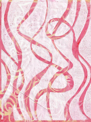 Monoprint XVI White Modern Wood Framed Art Print with Double Matting by St Hilaire, Elizabeth