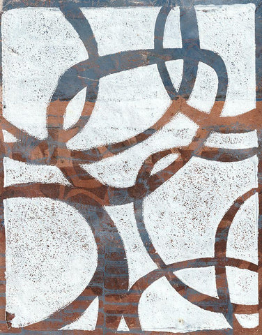 Monoprint XVIII White Modern Wood Framed Art Print with Double Matting by St Hilaire, Elizabeth