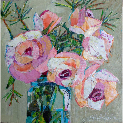 Pink Pearl Black Modern Wood Framed Art Print with Double Matting by St Hilaire, Elizabeth