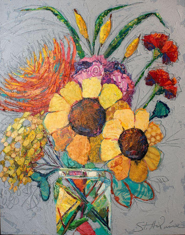 Falling for You II White Modern Wood Framed Art Print with Double Matting by St Hilaire, Elizabeth