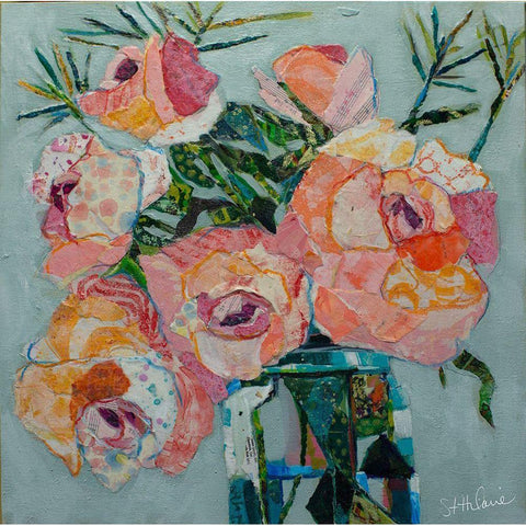 Pink Pearl White Modern Wood Framed Art Print by St Hilaire, Elizabeth