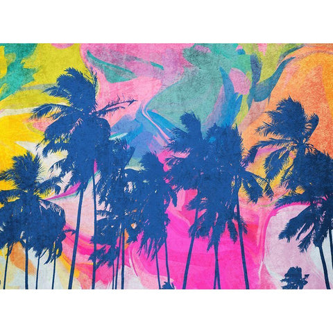 Tropical Palms Nature Magic I White Modern Wood Framed Art Print by Orlov, Irena