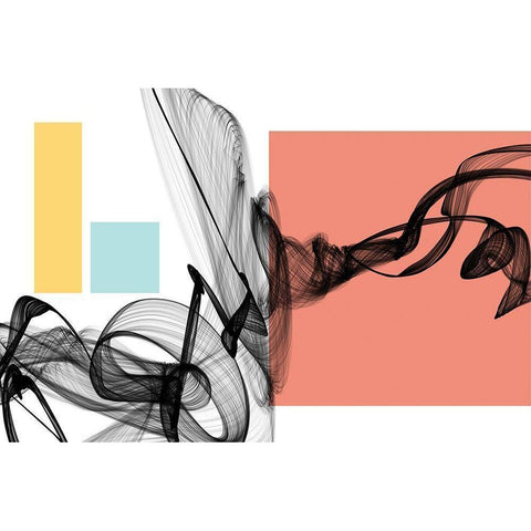 Geometric Shape and Black Abstraction V Black Modern Wood Framed Art Print with Double Matting by Orlov, Irena