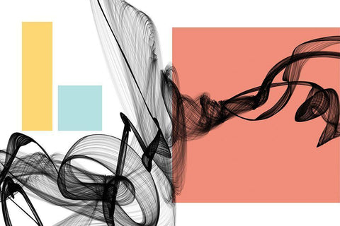 Geometric Shape and Black Abstraction V Black Ornate Wood Framed Art Print with Double Matting by Orlov, Irena