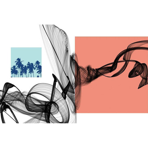 Geometric Shape and Black Abstraction VI White Modern Wood Framed Art Print by Orlov, Irena