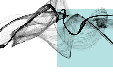 Geometric Shape and Black Abstraction X White Modern Wood Framed Art Print with Double Matting by Orlov, Irena