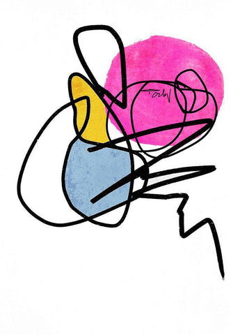 Shapes and Lines I White Modern Wood Framed Art Print with Double Matting by Orlov, Irena